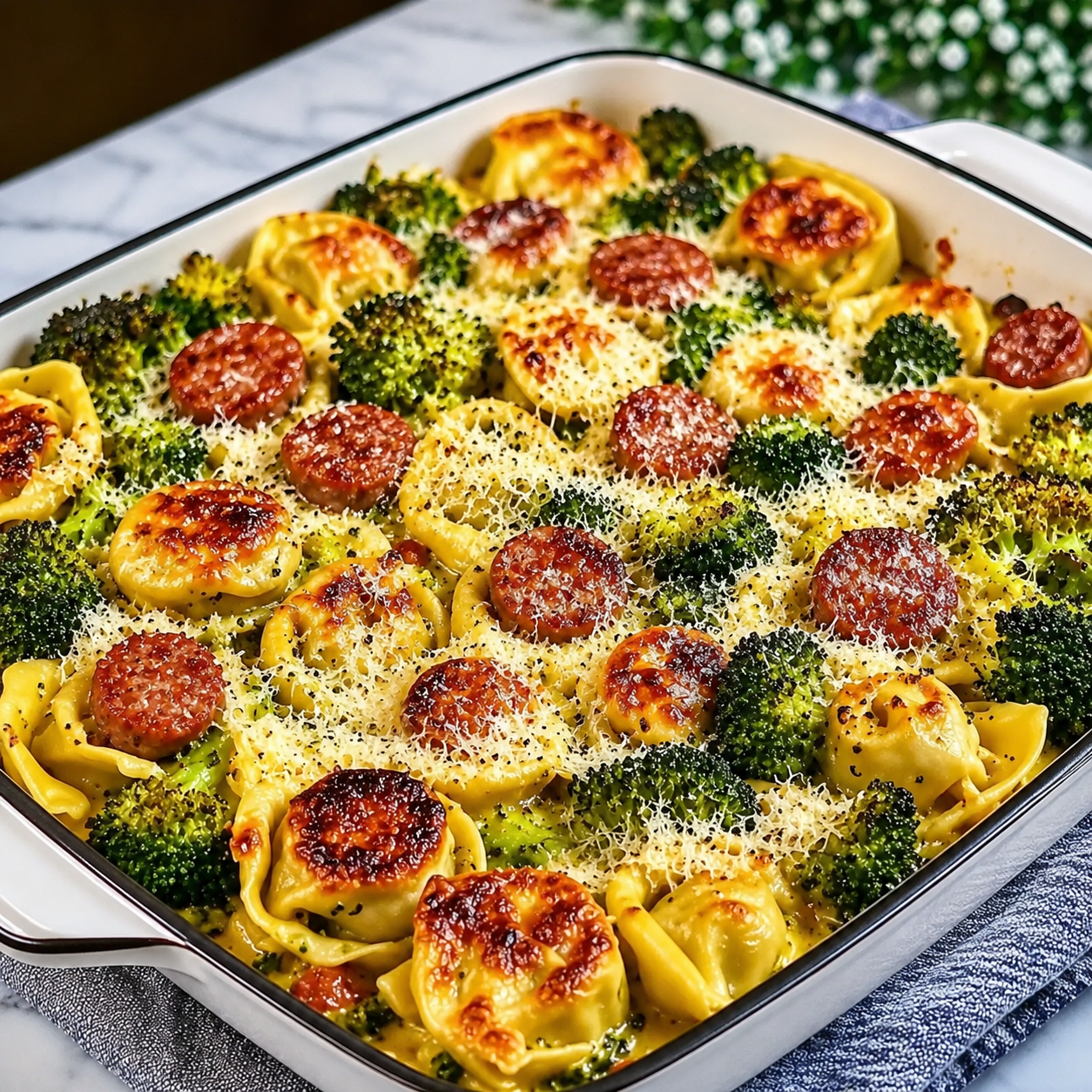 Sheet Pan Broccoli Tortellini Bake, One Pan Wonder featured image