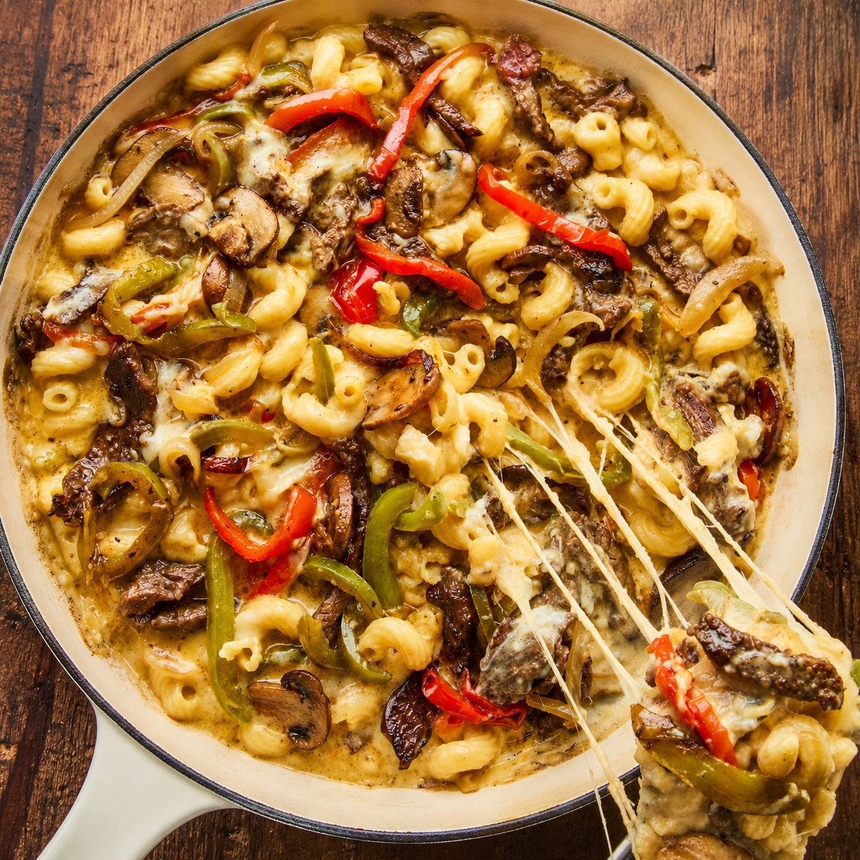 Philly Cheesesteak Pasta, All the Sandwich Flavor featured image