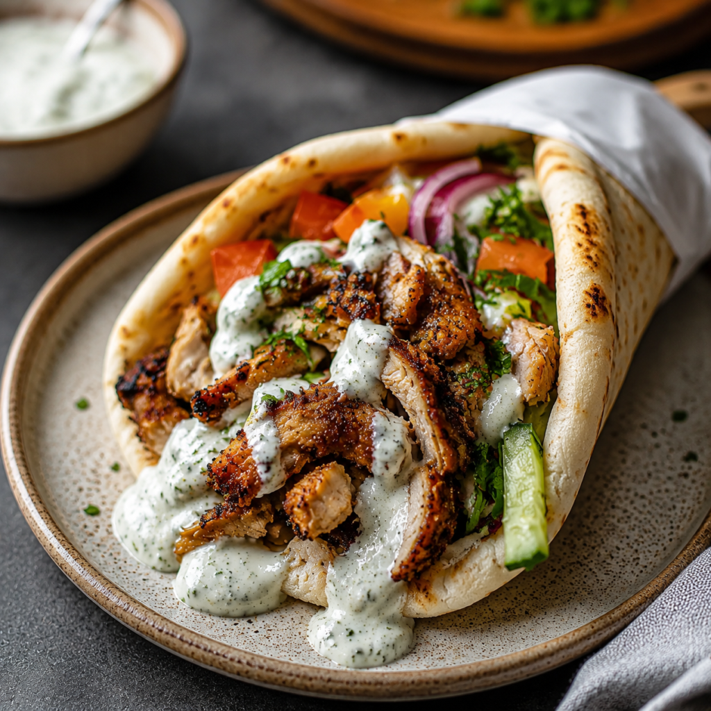 Roasted shawarma chicken with charred edges