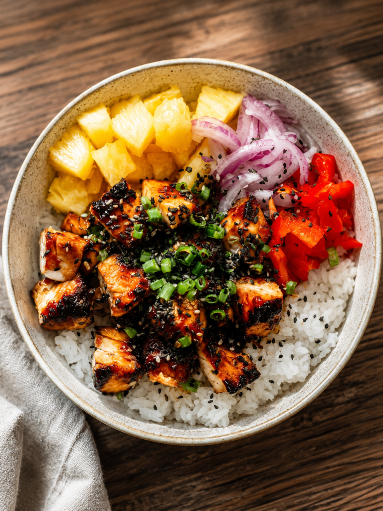 Pineapple chunks charring in the same skillet