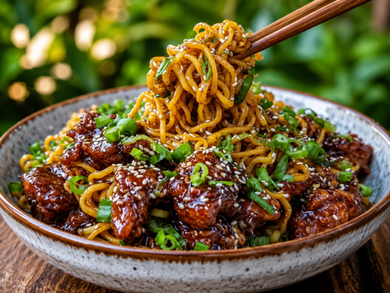 Sticky Garlic Chicken Noodles featured image