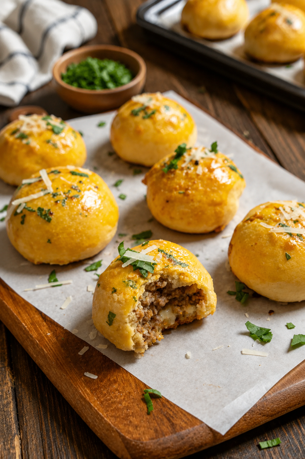 Garlic Parmesan Cheeseburger Bombs featured image
