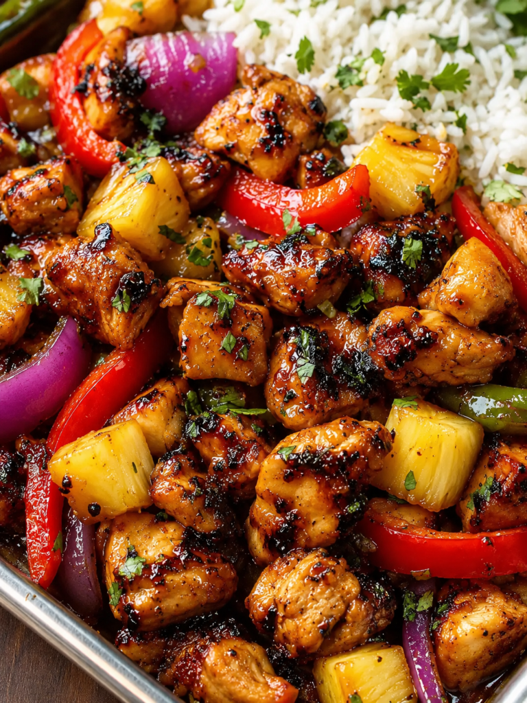 Chicken marinating in a Hawaiian-style glaze