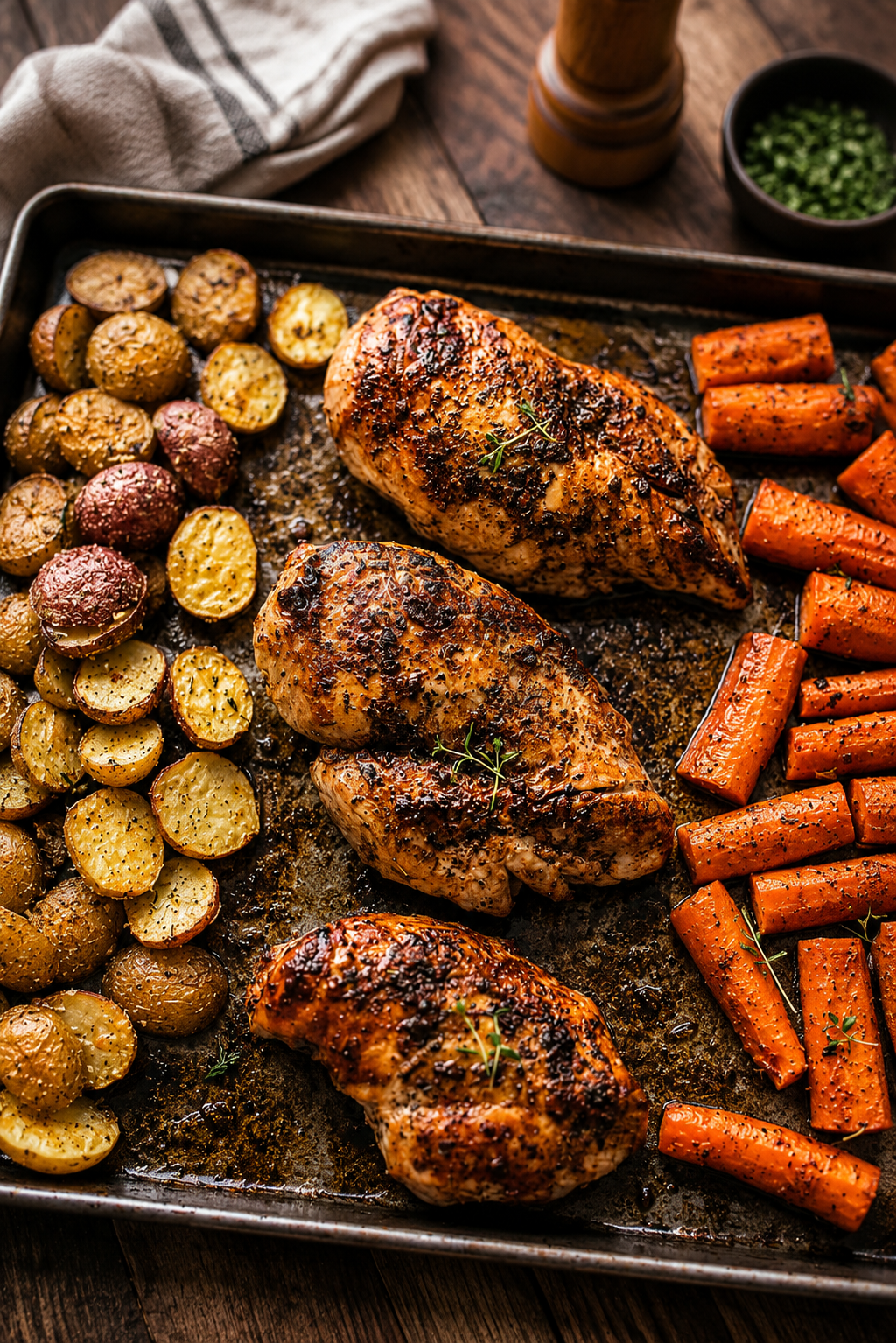 Sheet Pan Balsamic Chicken with Potatoes and Carrots featured image