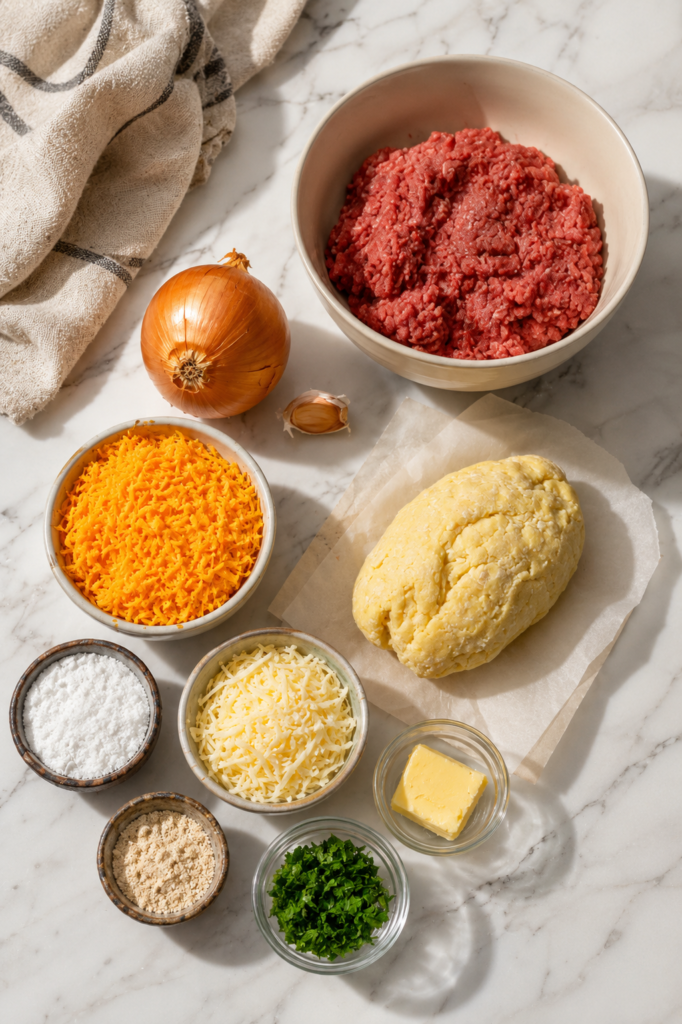 Seasoned ground beef browning in a skillet