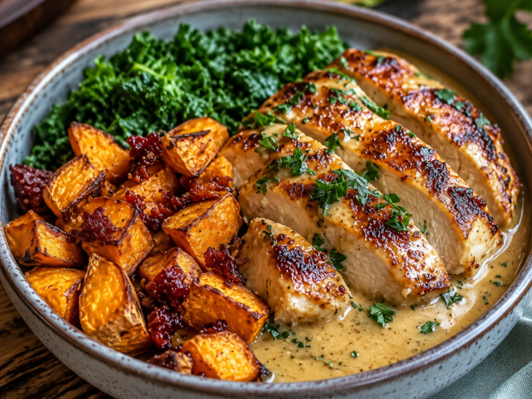 Maple Dijon Chicken Bowl with Sweet Potatoes featured image