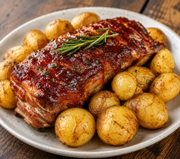 Slow Cooker Honey Garlic Pork Tenderloin with Roasted Potatoes featured image
