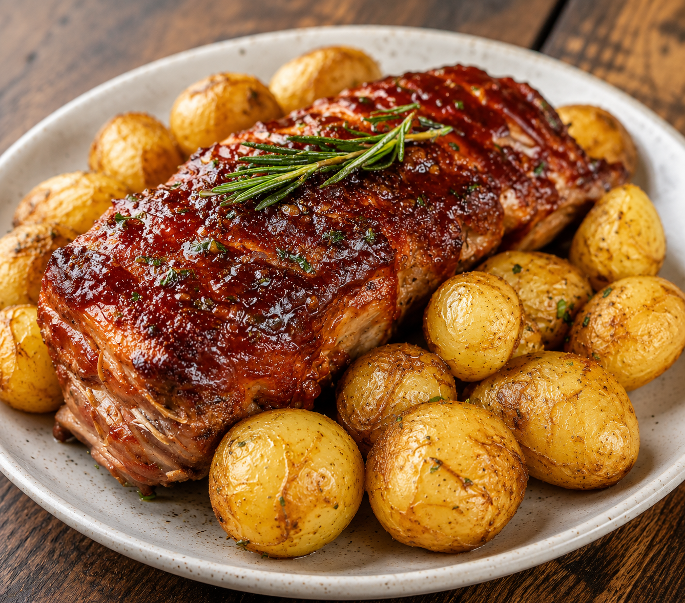 Slow Cooker Honey Garlic Pork Tenderloin with Roasted Potatoes featured image