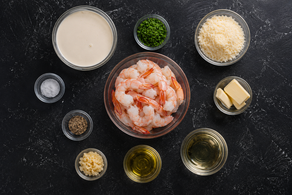 Shrimp searing in a skillet