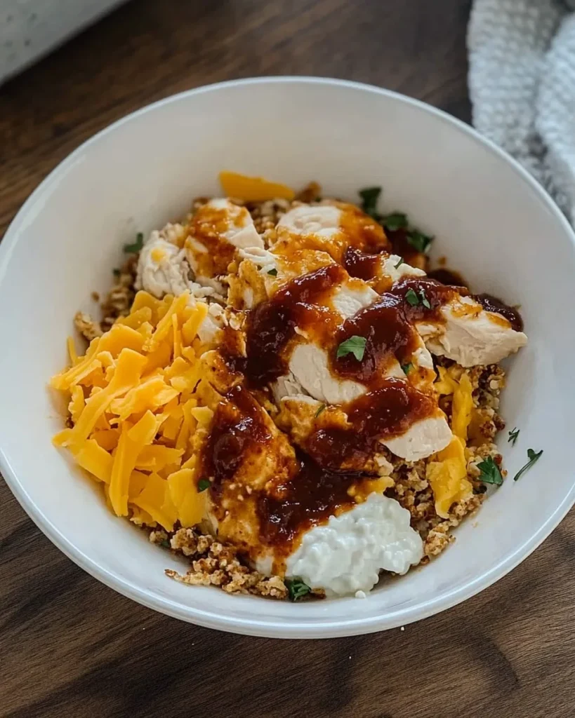 Cottage cheese and ranch dressing stirred together in a small bowl