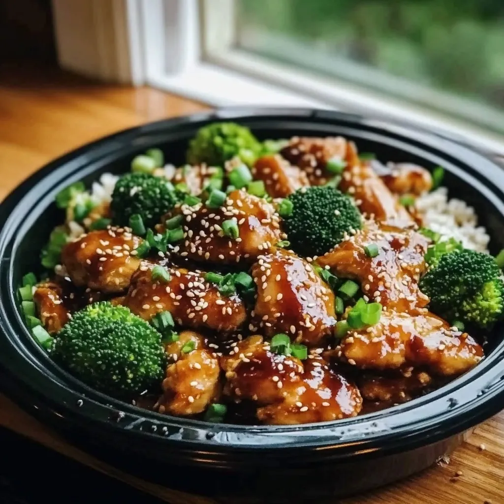 Chicken thighs in a slow cooker with teriyaki sauce poured over