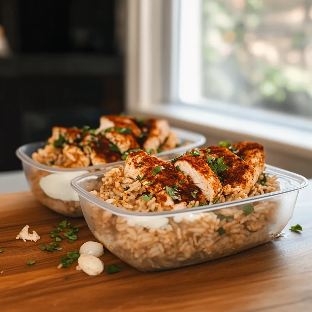 High Protein Creamy Cajun Chicken with Garlic Rice featured image