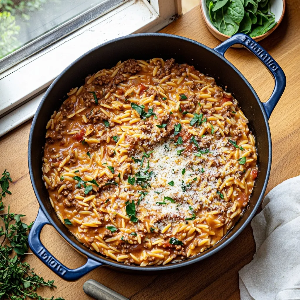Easy Ground Beef Orzo featured image