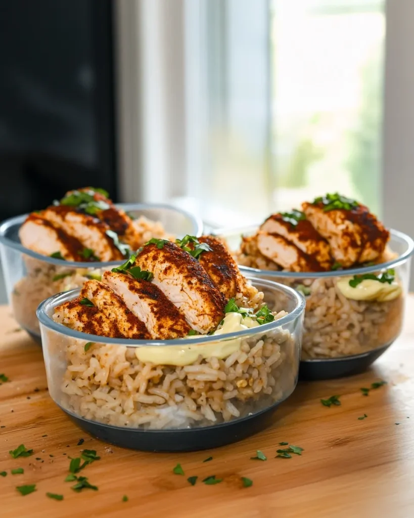 Day-old rice being tossed with garlic and Cajun butter in a skillet