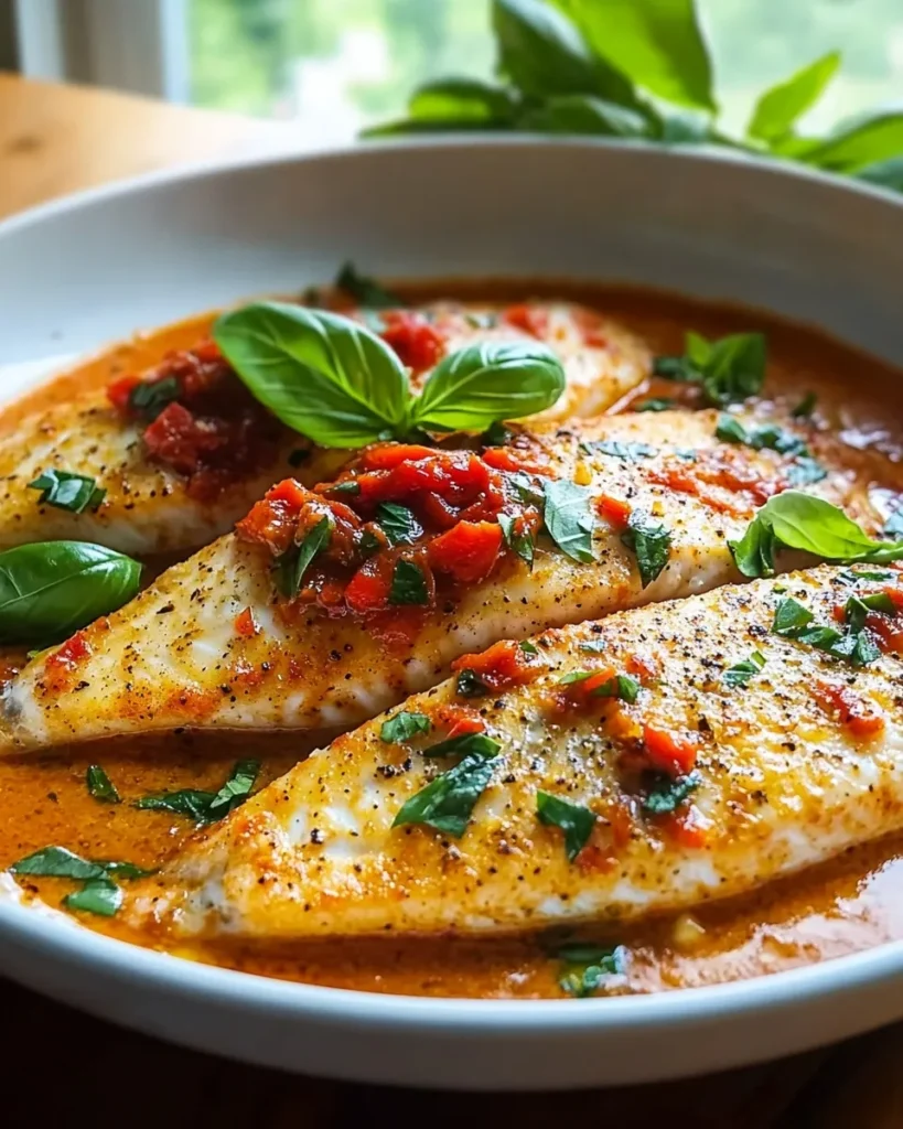 Tilapia fillets searing golden in a skillet