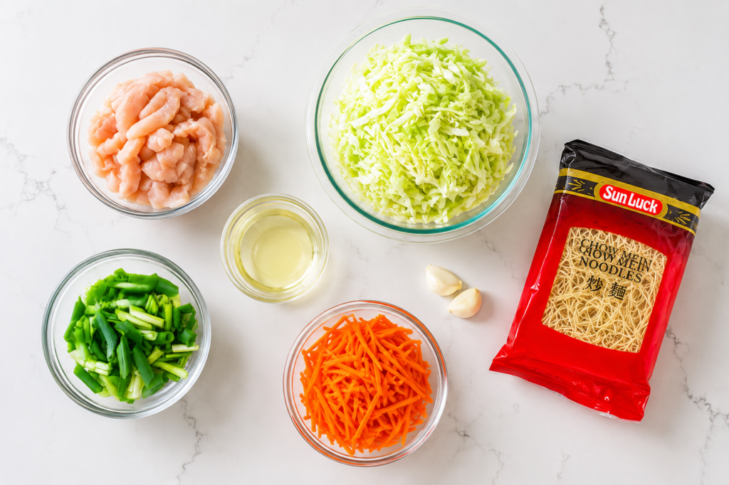 Chow mein sauce ingredients whisked together in a bowl