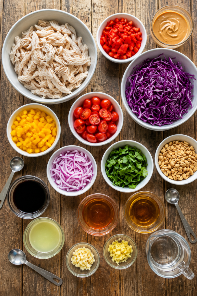 Peanut dressing whisked smooth in a bowl