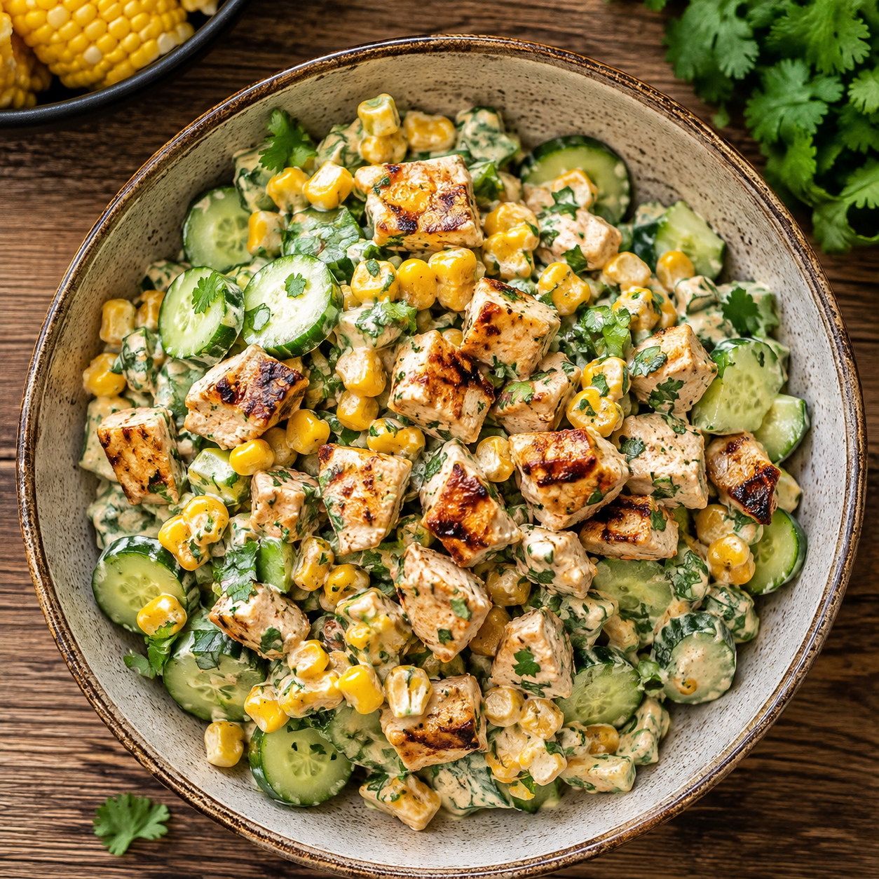 Street Corn Creamy Cucumber Chicken Salad featured image