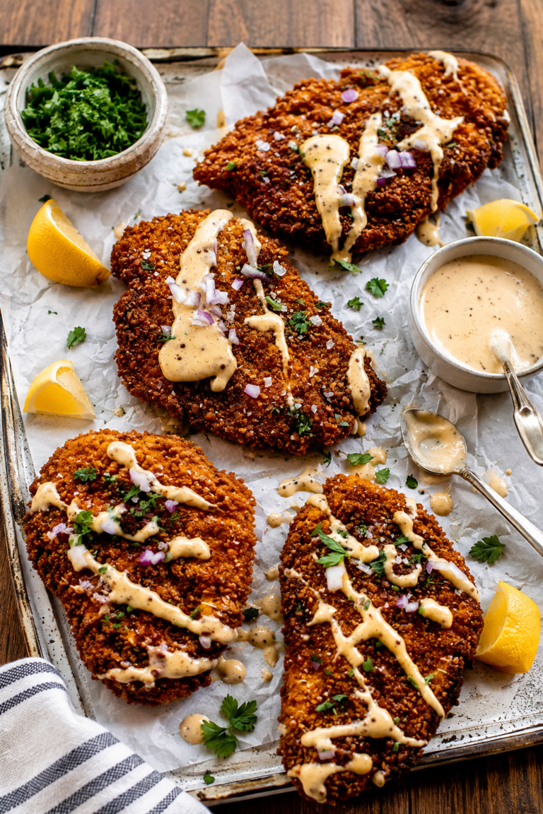 Pretzel Crusted Chicken with Cheddar Mustard Sauce featured image