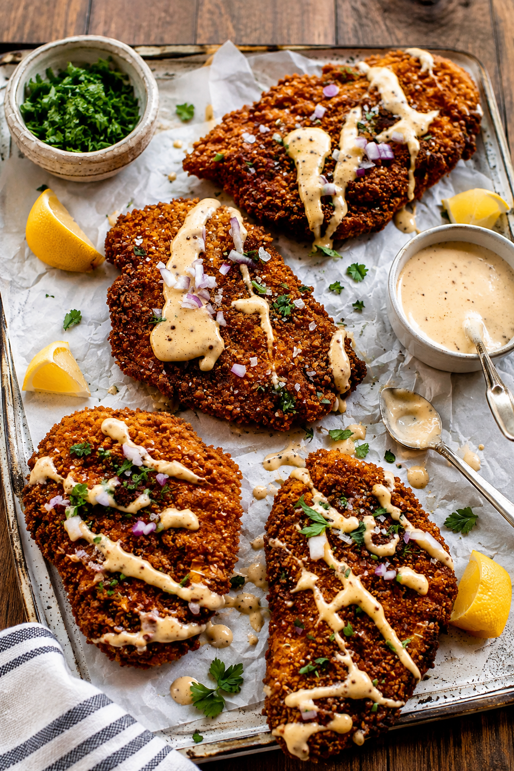Pretzel Crusted Chicken with Cheddar Mustard Sauce featured image