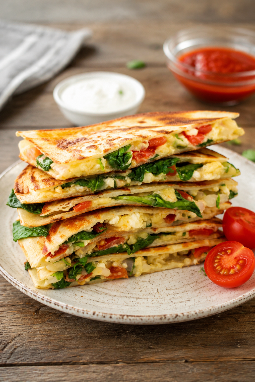 Mediterranean Quesadillas with Feta and Spinach featured image