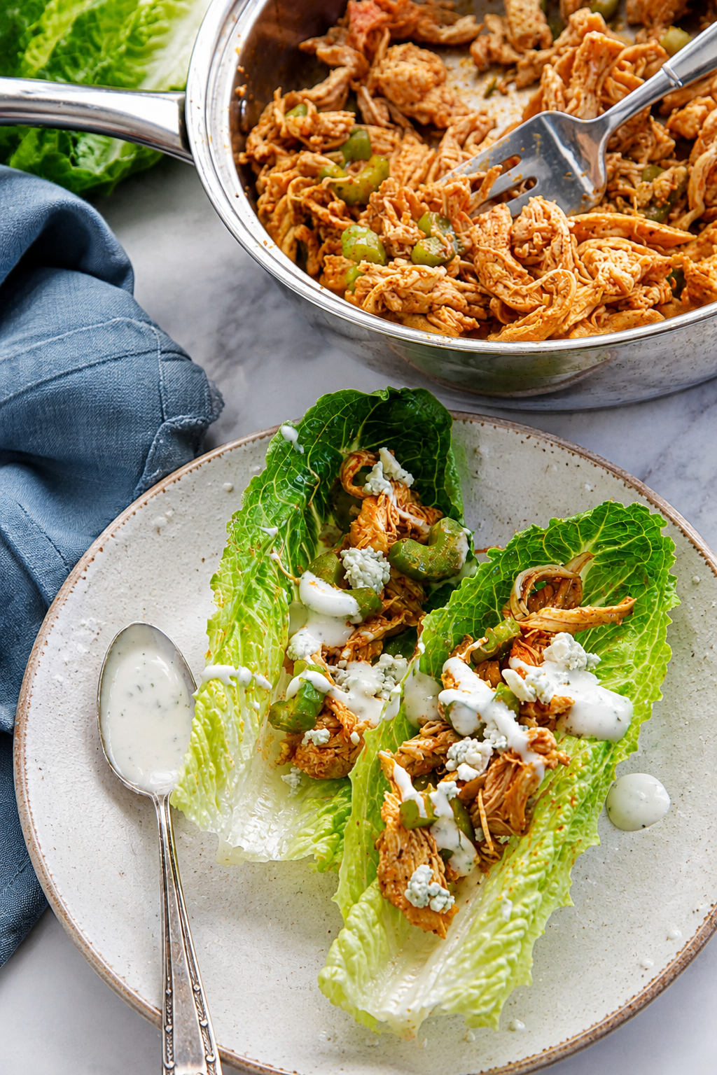 Buffalo Chicken Lettuce Wraps, Game Day Made Light featured image
