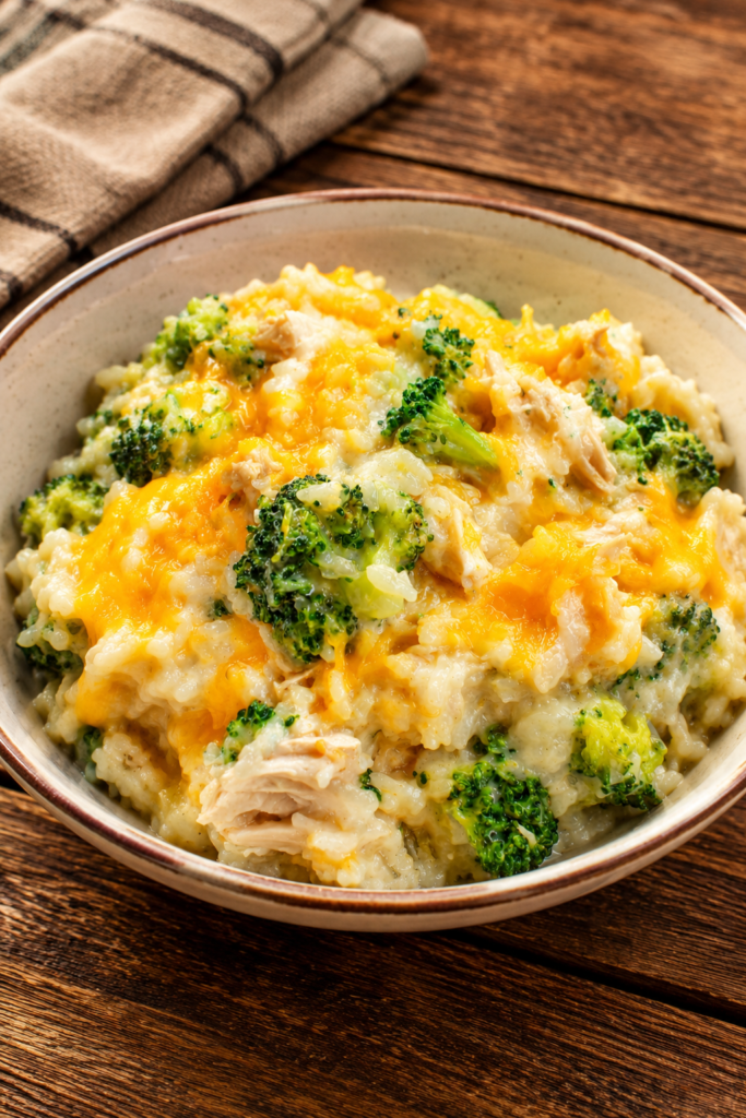 Cream of chicken soup and seasonings whisked together in a bowl