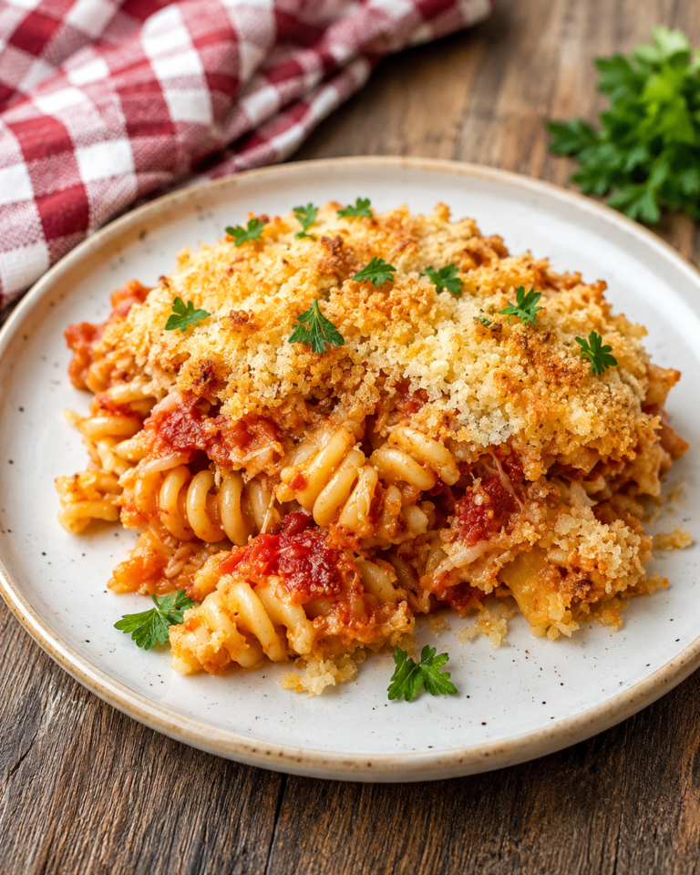 Rotisserie Chicken Parmesan Pasta Casserole featured image