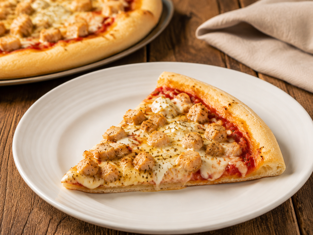 Pizza dough stretched and topped with ricotta dollops