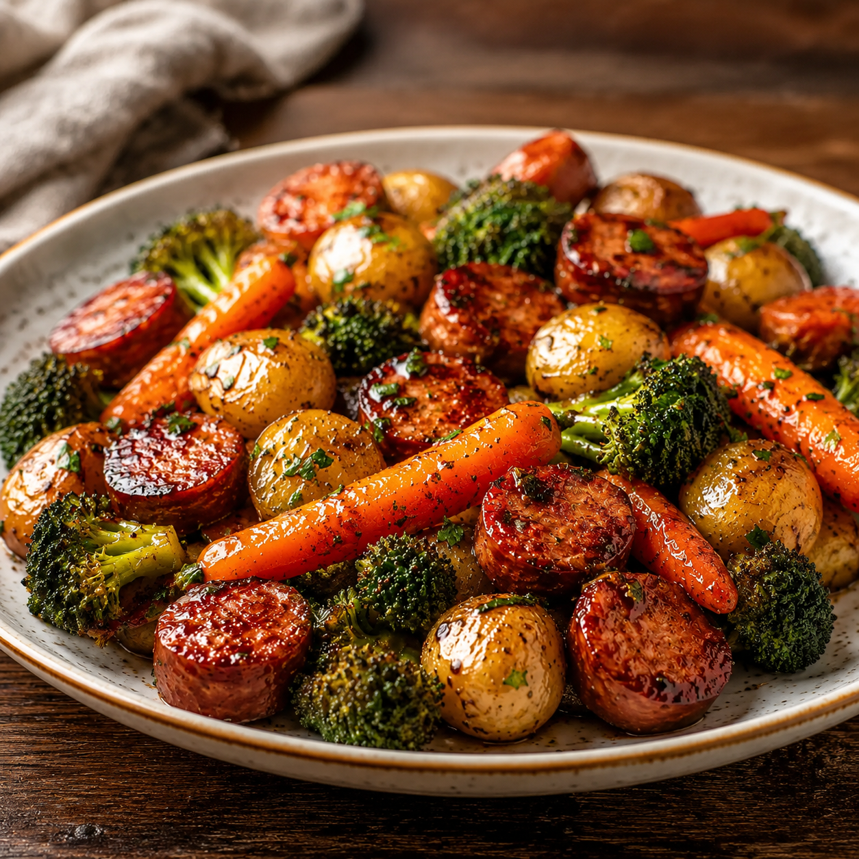 One-Pan Honey Garlic Kielbasa and Veggies featured image