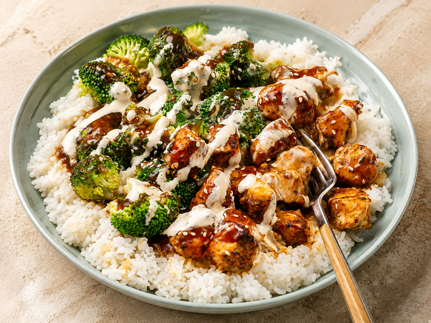 Sticky Chicken Bowls with Spicy Mayo Drizzle featured image
