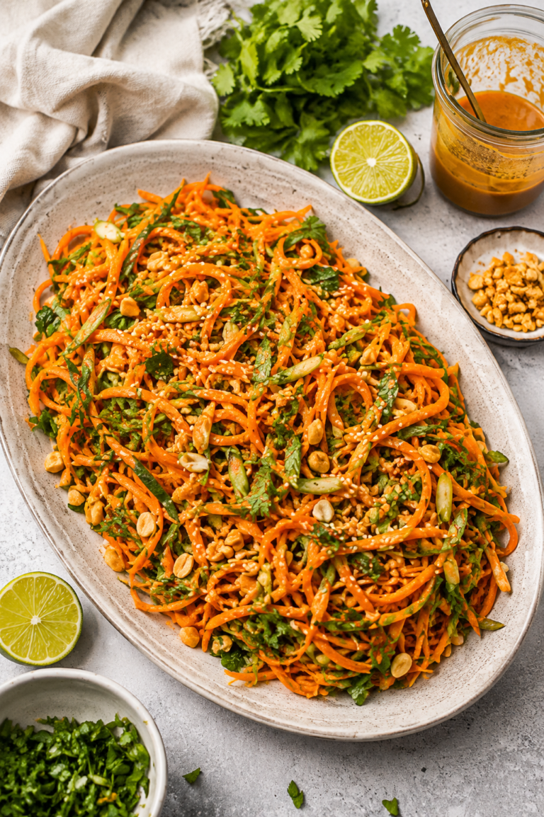 Carrot and Cucumber Salad with Peanut Lime Dressing featured image