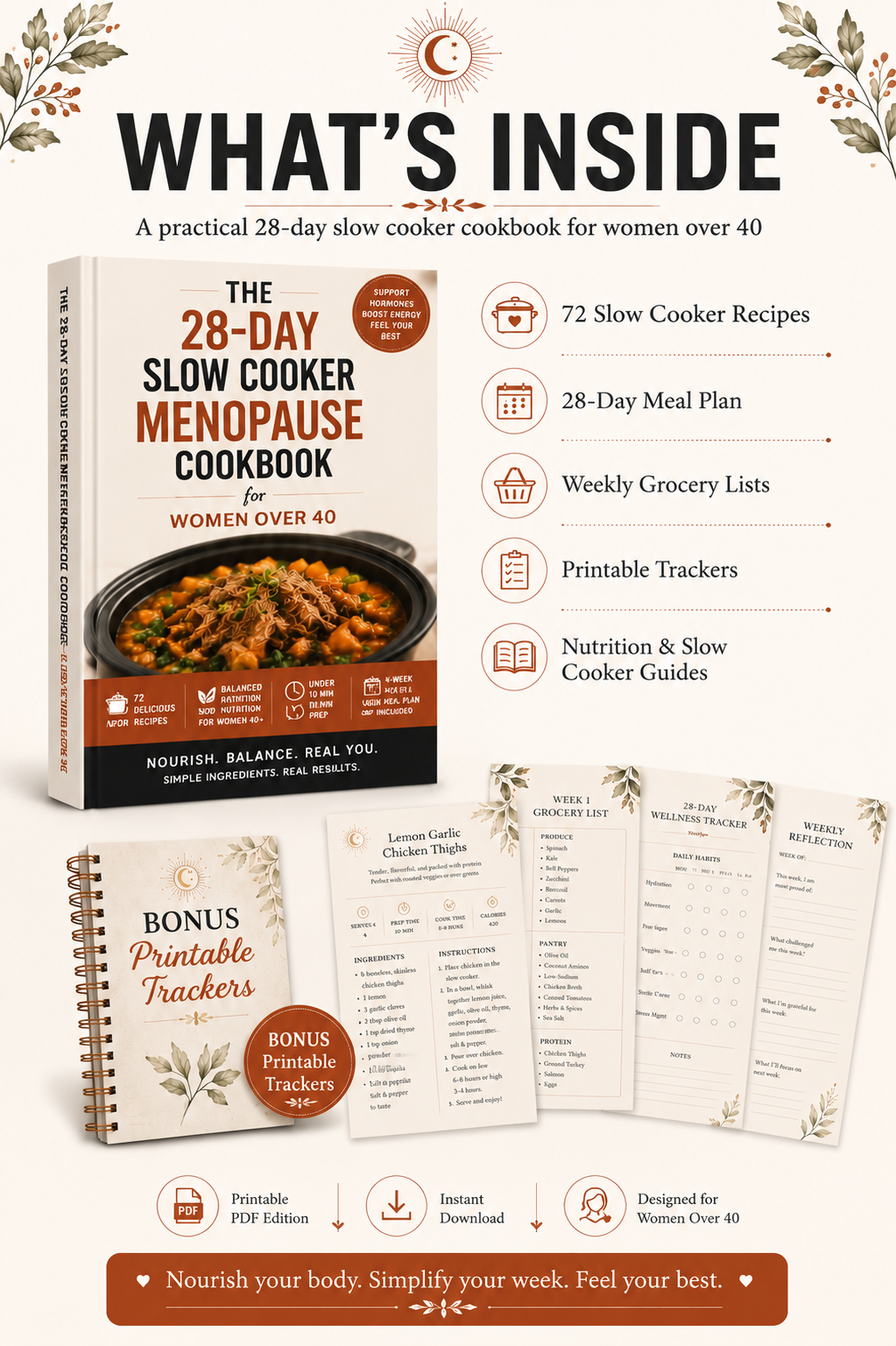 The 28-Day Menopause Slow Cooker Reset - 72 Protein-Rich Recipes & a Simple Meal Plan to Support Healthy Weight, Hormone Balance & Energy After 40 - Image 2