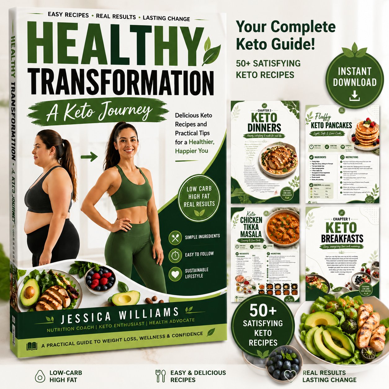 The Easy Keto Weight Loss Cookbook - 50 Delicious Low-Carb Recipes to Burn Fat, Reduce Cravings & Enjoy Healthy Meals Every Day - Image 2