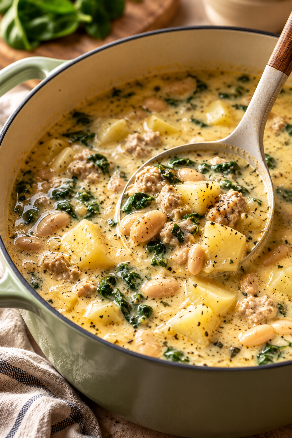 Sausage, Kale and White Bean Soup