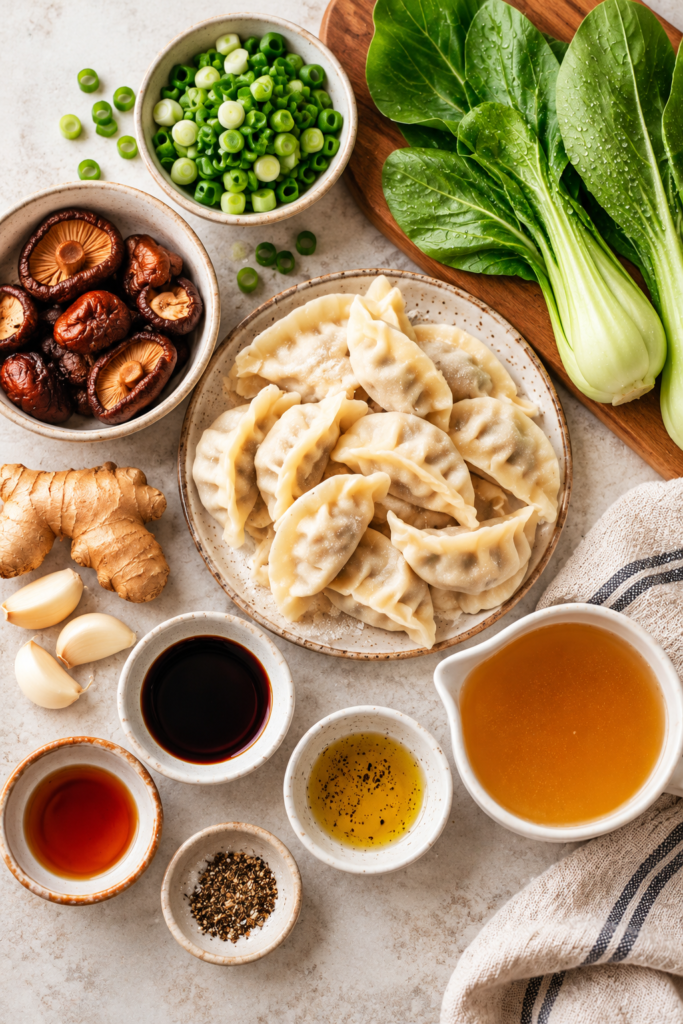 Sliced shiitake mushrooms browning in a stockpot